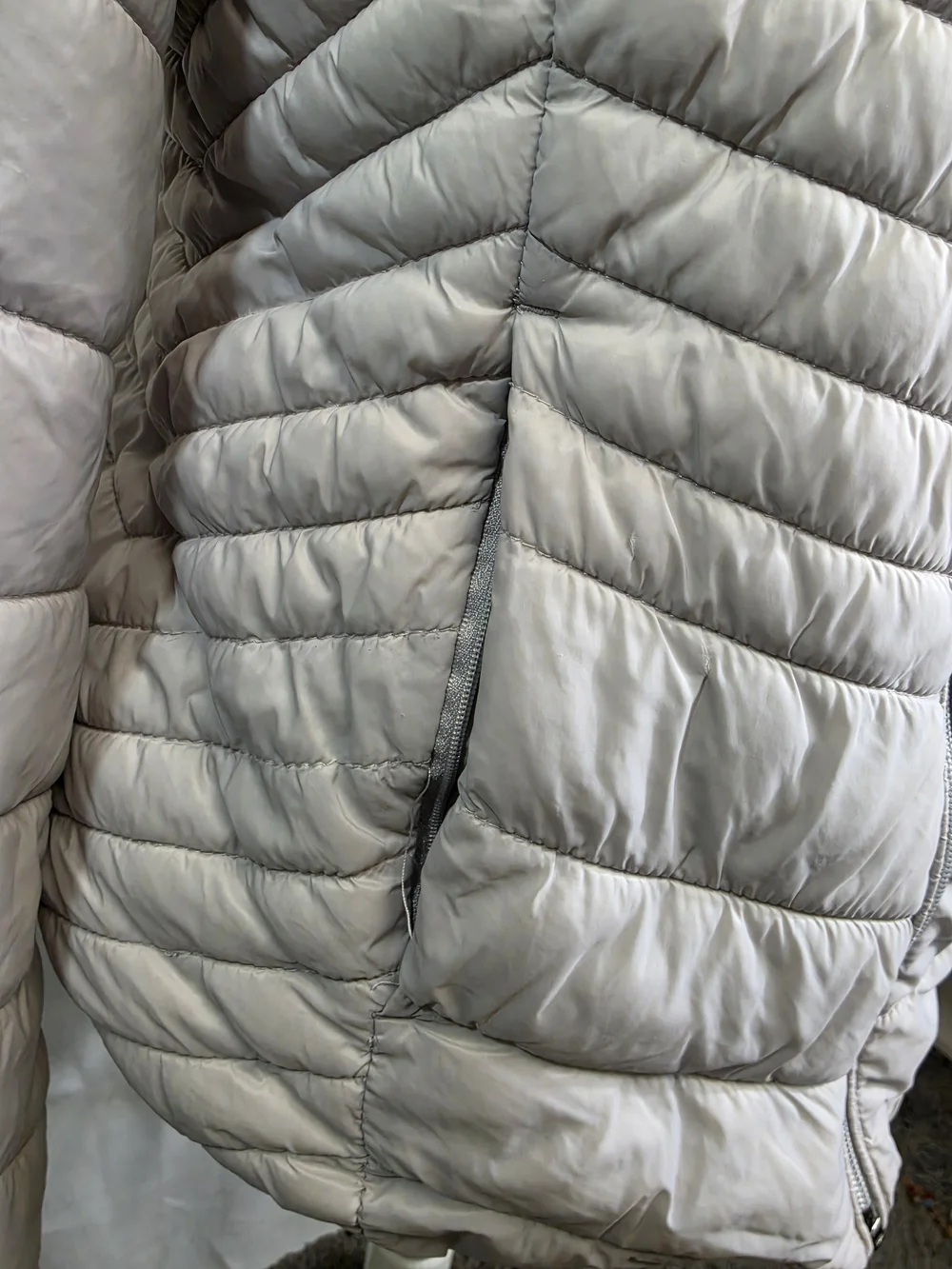 Xersion Light Gray Quilted Hooded Puffer Jacket